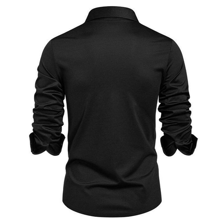 large neck slim fit dress shirts Haggar Big Wrinkle Free Classic Fit Dress Shirt in Black main image 0