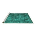 thumbnail image 2 of Ahgly Company Machine Washable Indoor Rectangle Abstract Turquoise Blue Contemporary Area Rugs, 7' x 10', 2 of 4