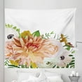 thumbnail image 1 of Anemone Flower Tapestry, Garden Rose Dahlia Forest Meadow Bedding Plants Leaves Mix, Fabric Wall Hanging Decor for Bedroom Living Room Dorm, 5 Sizes, Salmon Fern Green Khaki, by Ambesonne, 1 of 1