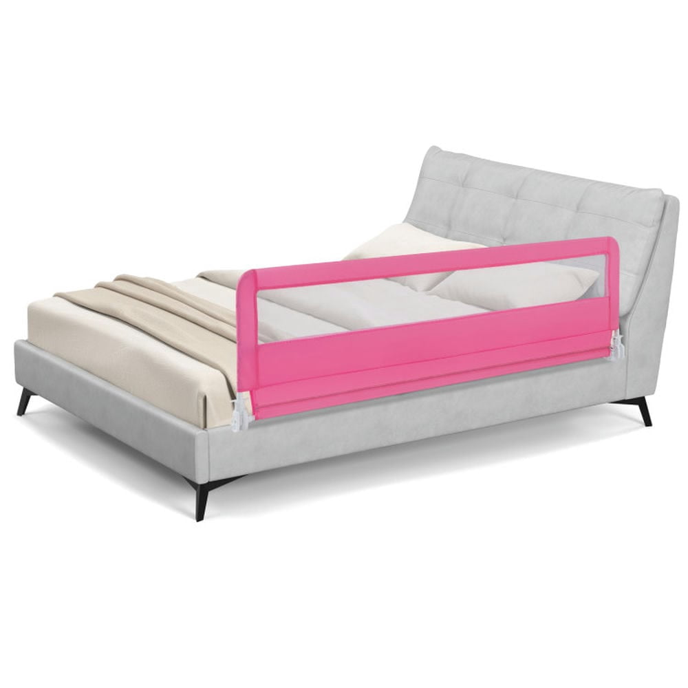 Spaco 71 Inch Extra Long Swing Down Bed Guardrail with Safety Straps, Baby Bedrail, Bed Rail forToddlers, Toddler Bed Rails, Pink