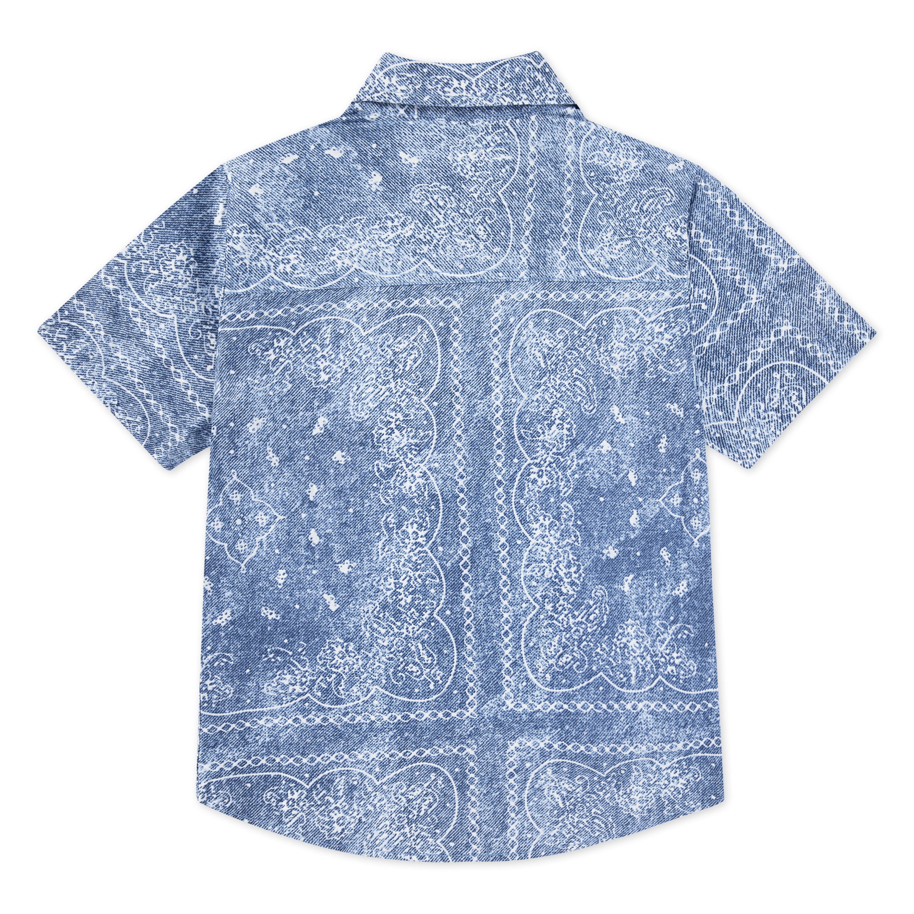 Levi's Boys' Cotton Jacquard Button Up Shirt with Short Sleeves, Sizes 4-20