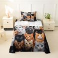 thumbnail image 2 of Manfei 3D Kitten Print Twin Sheets, Kawaii Animal Lover Bedding, Multicolor, 3-Piece, 1 Flat Sheet, 1 Fitted Sheet and 1 Pillowcase, 2 of 6