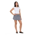 thumbnail image 2 of Forever 21 Women's Navy & White Striped Y2K Mini Skort, Drop Waist Design for Casual Weekend Outfit, L, 2 of 6
