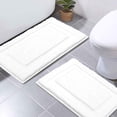 thumbnail image 1 of Juego de alfombrillas de baño SHACOS de microfibra blanca lavables de 40 x 60 cm o 50 x 80 cm, 1 of 9