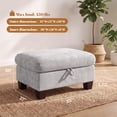 thumbnail image 2 of Poshby Storage Ottoman Coffee Table with Chenille Material, Solid Wood Leg for Living Room, Light Gray, 2 of 7