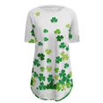 thumbnail image 3 of Pxiakgy Vente Chaude! T-Shirt Trèfle de la Saint-Patrick pour Femmes Chanceux Irlandais Manches Courtes T-Shirt Graphique Trèfle Mode Décontractée Col Rond Manches Courtes Imprimé Vert TTG, 3 of 6