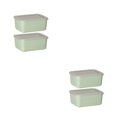 thumbnail image 1 of Toystoory Recipiente de plástico para alimentos, transparente, fácil de localizar, sin BPA, conserva la frescura, frío y caliente, verde, 2 Verde 2 piezas 2Conjunto, 1 of 6