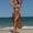 Coffee, variant on Women 2 Piece Swimsuit Set, Metal Ring Cutout One Piece Monokini With Side Tie Sheer Mesh Long Wrap Skirt Cover Up, Solid Color Sexy Beach Bikini Bathing Suit
