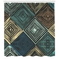 thumbnail image 3 of Ambesonne Geometric Shower Curtain, Retro Rhombus Pattern, 69"Wx84"L, Multicolor, 3 of 3