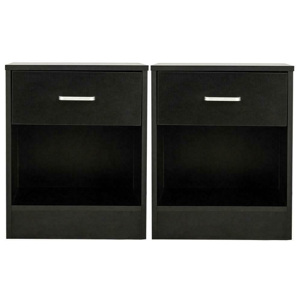 Set of 2 Night Stand 2 Layer Bedside End Table Organizer Bedroom
