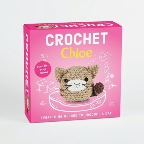 Pil Crochet Kit for Beginners - Chloe the Cat Amigurumi - Complete DIY Kit with Step-By-Step Instructions, Yarn, Hook, S, (Hardcover)