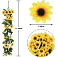 thumbnail image 5 of Coolmade 4 Pack 31" Artificial Sunflower Garland Silk Sunflower Hanging Vine Garland with Flowers Green Leaves for Wedding Table Garden Craft Party Decoration, 5 of 8