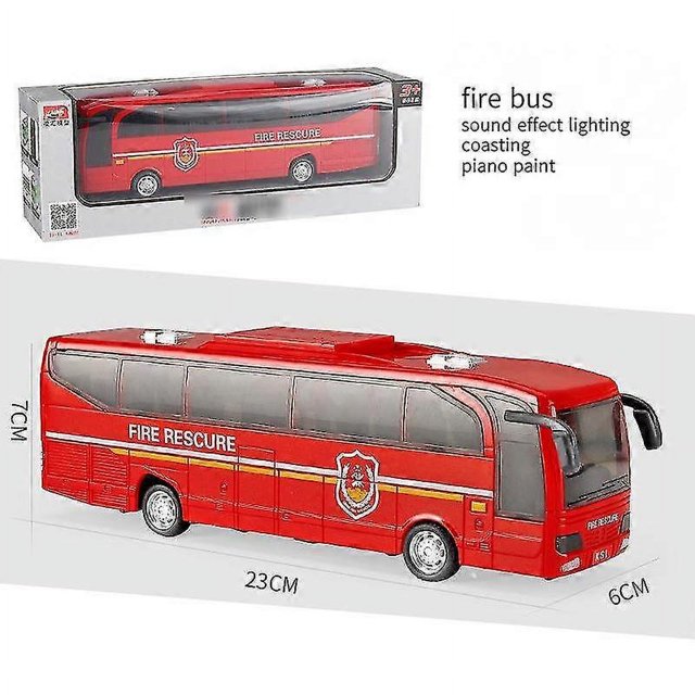 (1 set) children's school bus bus police school bus fire toy car (c1911 fire bus inertia)---Product code 39526