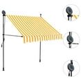 thumbnail image 3 of vidaXL Retractable Awning White and orange Polyester, Steel, 3 of 6