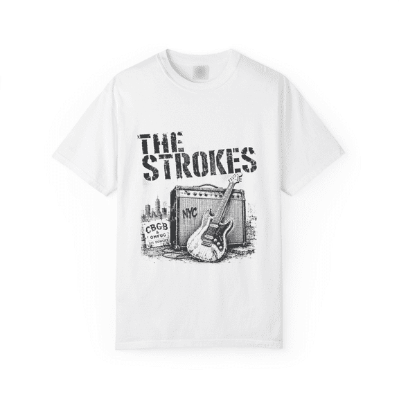 LOVETEE The Strokess Band Concert T-Shirt | NYC Rock Band Tee, Ash Grey S