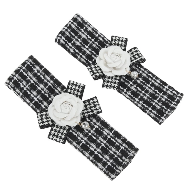 Almohadilla para el cinturón de seguridad negra y blanca Unique Bargains 23cm cojín de correa de cinturón de seguridad 2 piezas