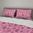 thumbnail image 2 of Roses Comforter & Sham Bedding Set, Feminine Monochrome Illustration with Flower Petals in Various Sizes, 3 pcs Duvet Set Microfiber Filling Quilt, 5 Sizes, Pink Raspberry, by Ambesonne, 2 of 4