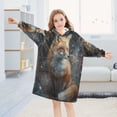 thumbnail image 5 of BZSMCE Wearable Blanket Hoodie Fashion Stellar Fox Gaze Home Wear, 5 of 7