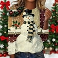 thumbnail image 2 of Womens Plus Size Christmas Tops Colorful Graphic Tee Shirts Crew Neck Long Sleeve Holiday Xmas Funny T-Shirts (XL, Multicolor), 2 of 5
