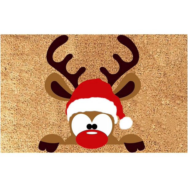 Teissuly Christmas Door Mat Decor, Gnome Floor Mat Hallway Kitchen Foot Mat Soft Carpet Teissuly WER202311013473