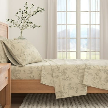 Great Bay Home Lodge Flannel Sheet Set - 100% Turkish Cotton - Double Brushed - California King, Bear Mountain