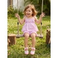 thumbnail image 4 of AceBaby Toddlers Baby Girls Outfits, 6M-4T Tie-up Flower Camisole and Shorts Summer 2Pcs Clothes Set, 4 of 8