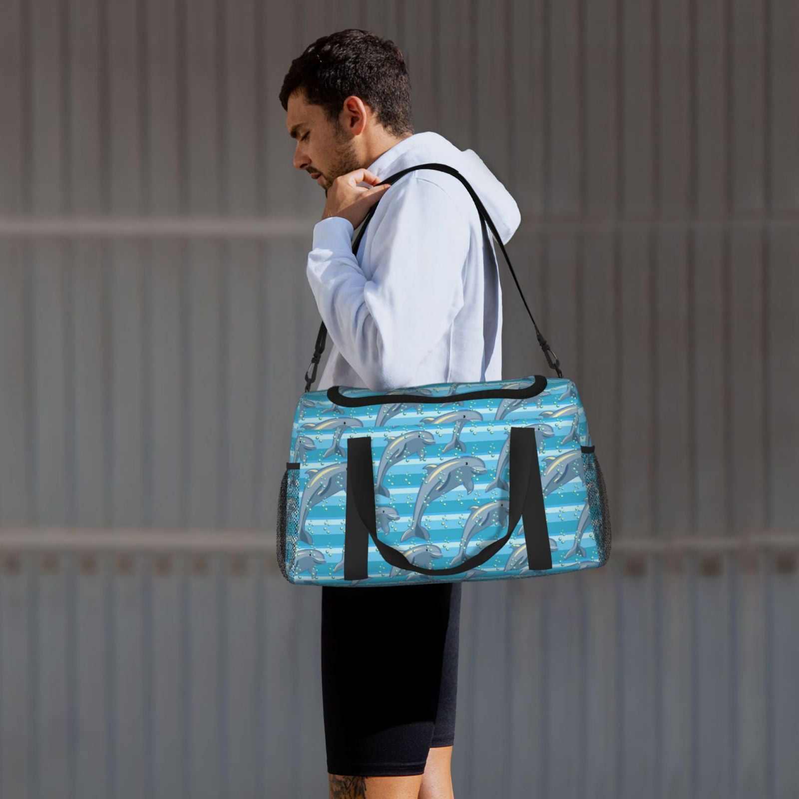 Horeoi Dolphin for Travel Duffle Bag with Adjustable Strap - Large Capacity Hand Carry for Gym Sports Outdoor