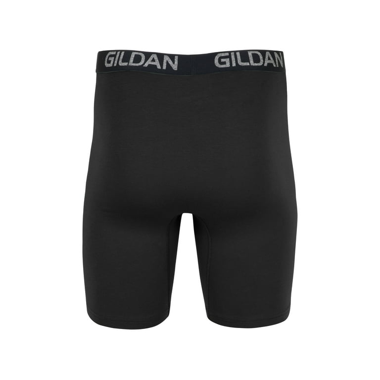 Gildan Men's Cotton Stretch Long Leg Boxer Briefs, 4-Pack, 8.5 Inseam,  Sizes S-2XL 
