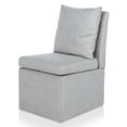 thumbnail image 3 of Furniture of America Jaine Modern Fabric Pillow Back Dining Side Chair with Casters, Taupe, 3 of 7