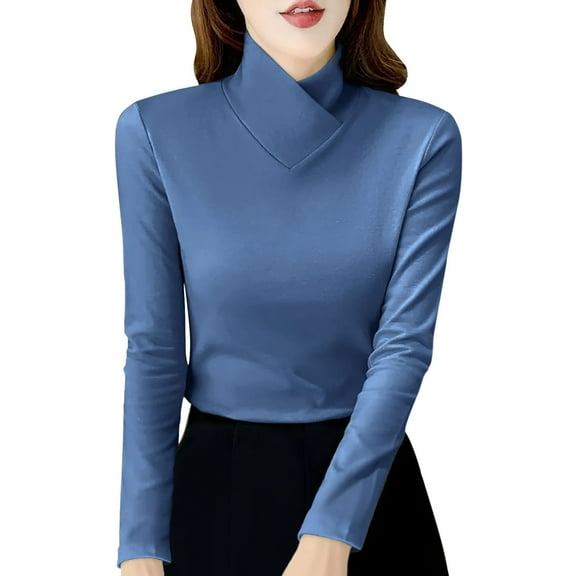 Women Thermal Top Long Sleeve turtleneck T Shirt Womens Undershirts Fitted Tops Winter Outfits Womens Casual Tops