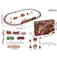 thumbnail image 3 of 134/190Pcs Classic Christmas  Set Mini  Toy Set With With Headlight Smoke  Sounds Electric Rail Car Toy Set For Kid, 3 of 7