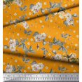 thumbnail image 2 of Soimoi Poly Georgette Fabric Leaves,Moth & Magnolia Floral Print Sewing Fabric Yard 52 Inch Wide, 2 of 3