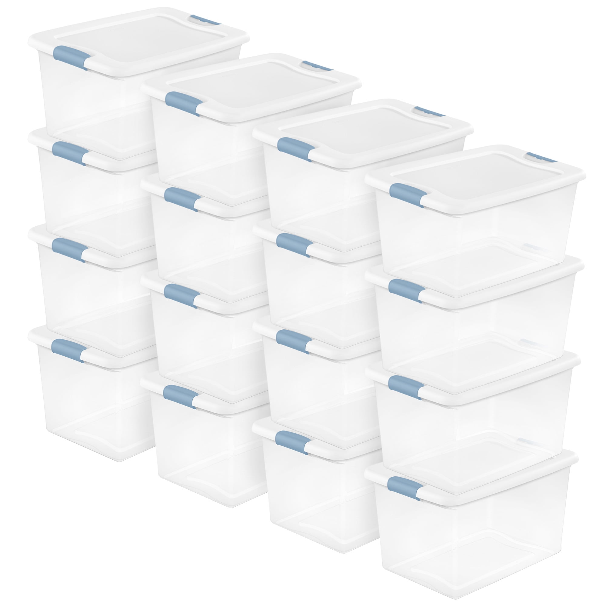 ESTENAD White Jelly 6本セット Sterilite, Storage Containers, 64 qt, Clear Plastic, Latching Bin