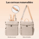 thumbnail image 5 of Mochilas Para Mujer De Moda beige Triangulos Grises Correa cafe claro, 5 of 5