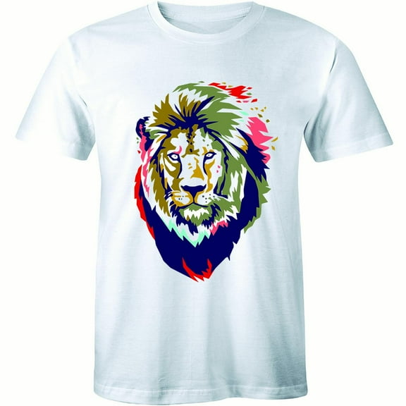 Colorful Lion Face Cool Wild African Animal King of The Forest Men's T-Shirt