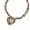 Light color, variant on Trendy Double Layer Heart Pendant Necklace with Adjustable Leopard Print Cord Vintage Styles Neckchain Jewelry for Women