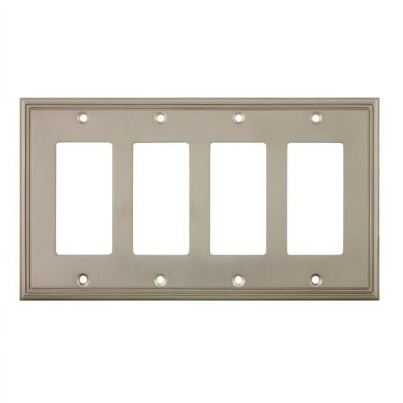 Cosmas 65075-SN Satin Nickel Quad GFI / Decora Rocker Wall Switch Plate Switchplate Cover