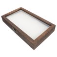 thumbnail image 1 of Raindrops Wooden Butterfly Display Case Dark Brown Shadow Box Frame with Clear Lid for Insect Showcasing, 1 of 8