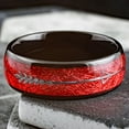 thumbnail image 3 of Tungsten Carbide Rings for Men Wedding Bands for Him 8mm Faux Red Meteorite Silver Arrow, 3 of 5