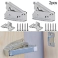 thumbnail image 3 of Ruibeauty 2Pcs Loft Touch Lock Placard Porte Trappe Grenier Pousser pour Ouvrir AutoLatch, Argent, 3 of 6