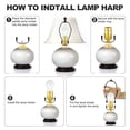 thumbnail image 4 of Uxcell 1 Set 11"  Lamp Shade Harp Holder, Heavy Duty Detachable Lampshade Brackets with 1.46" Height Solid Metal Finial Shade Holder for Table and Floor Lamps, Black/Brown, 4 of 7