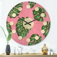 thumbnail image 2 of Designart 'Palm Tropical Leaves III' Mid-Century Modern Wood Wall Clock, 2 of 5