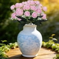 thumbnail image 5 of SLYNSHome 5 Branch 10 Mini Rose Heads Purple Artificial Flowers Bouquet Wedding Home Office Decor, 5 of 7