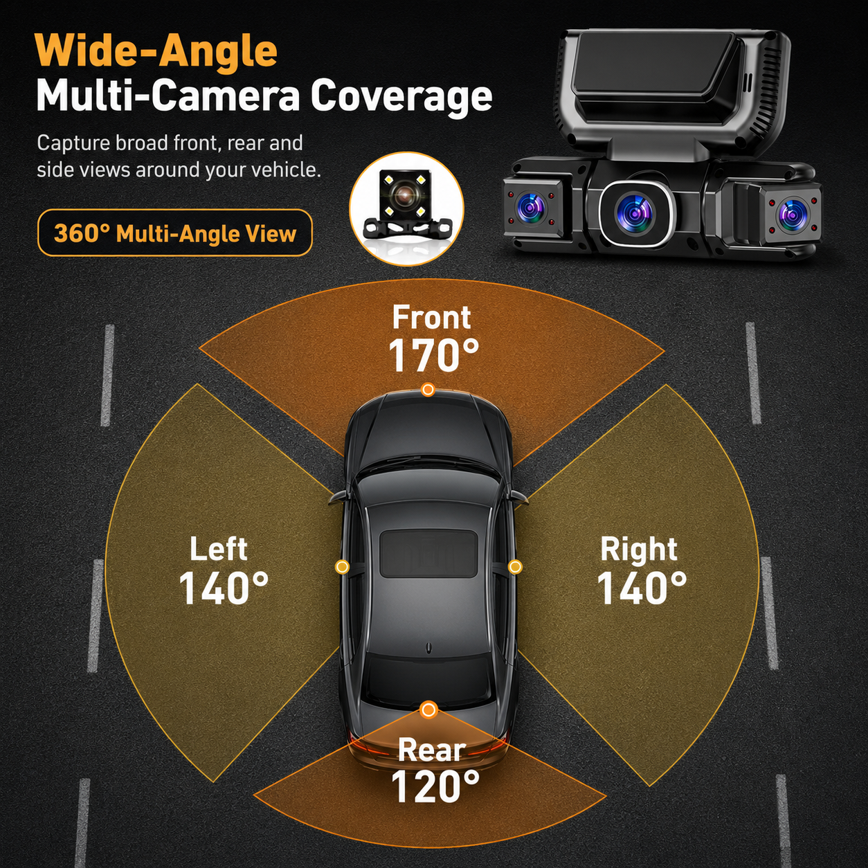 NIUTA 4-Channel Dash Cam 1080P with WiFi and 64GB Card photo 4