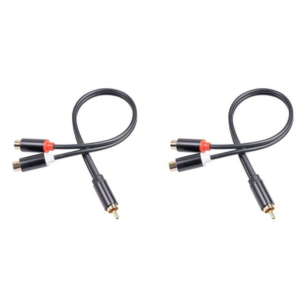 2X Cable RCA Macho A 2RCA Hembra Cable de Audio 2 RCA Macho Divisor Cable Auxiliar para TV PC DVD Altavoz Amplificadores de Audio Subwoofer