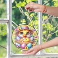 thumbnail image 6 of Easter Duck Floral Design Suncatcher Stained Glass Style, UV Printed Glass, Farm Animal Spring Window Art, Round, 6 of 9