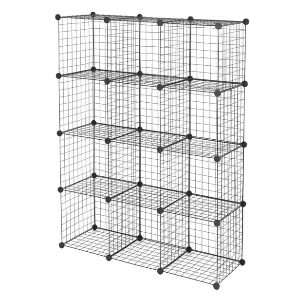 12 Cube Organizer Cube Storage Storage Shelves Wire Cube Storage Origami Shelves Metal Grid Multifunction Shelving Unit Modular Cubbies Organizer Bookcase Walmart Com Walmart Com