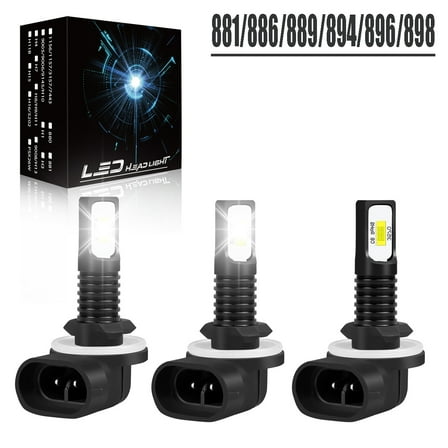 HMCYCI 886 894 Fog Light Bulb Compatible with Polaris Sportsman 450 500 550 570 600 700 800 850 ATV Accessories Lamps;bright 90W 12000LM 6000K White Light;886 894 896 Interior lights Bulbs(3 Pack)