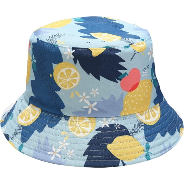LinYooLi Womens Bucket Hat Fresh Fruit Pattern Reversible Men Fisherman Hat Teen Unisex Travel Sport Sun Protection Basin Hat