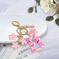 thumbnail image 3 of TRAHOO-Resin Alphabet Initial Letter Keychain Tassel Flower Pendant Key Ring for Purse Handbag Car Keys, 3 of 4